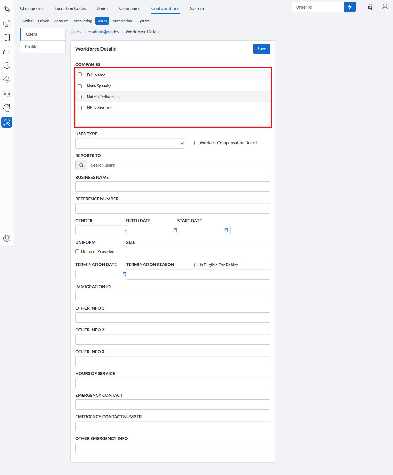 user edit workforce companies