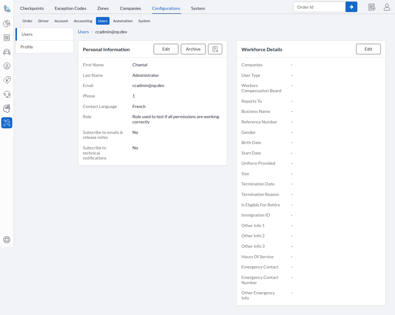 user details workforce no companies