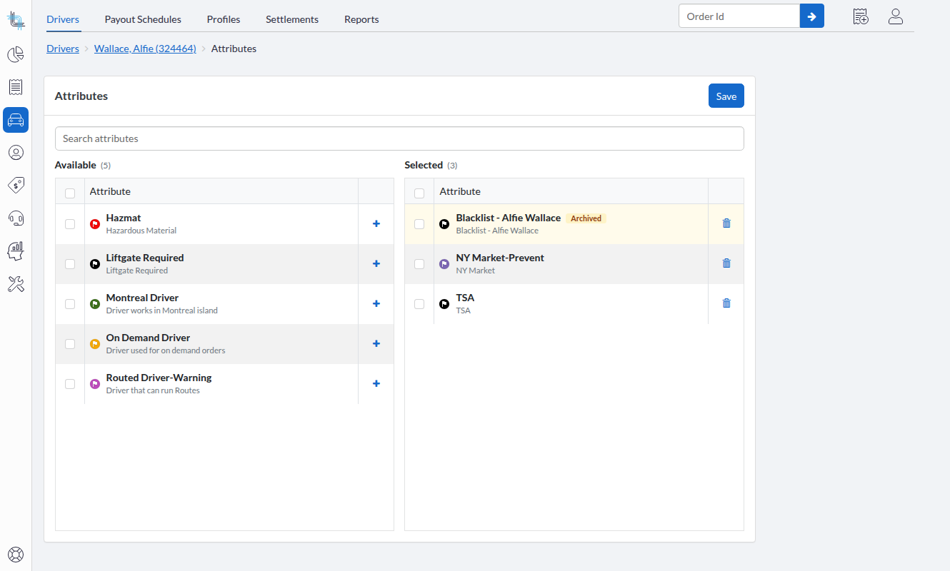 Assign Attributes to a Driver