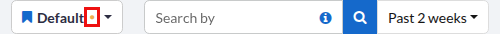 The Views button with the unsaved-changes dot, outlined in red, next to the view name